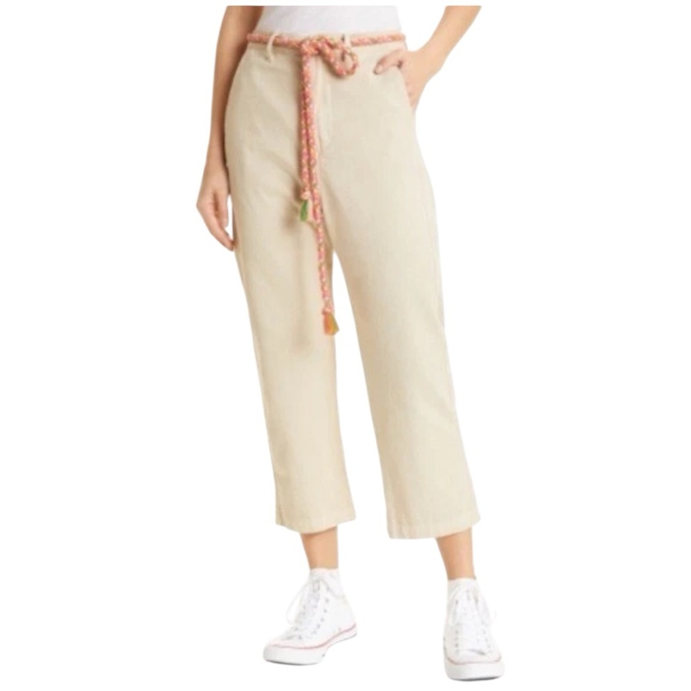 NWT THE GREAT Chino Ranger Washed Khaki High Rise Cropped Pants Size 31 Reg $325